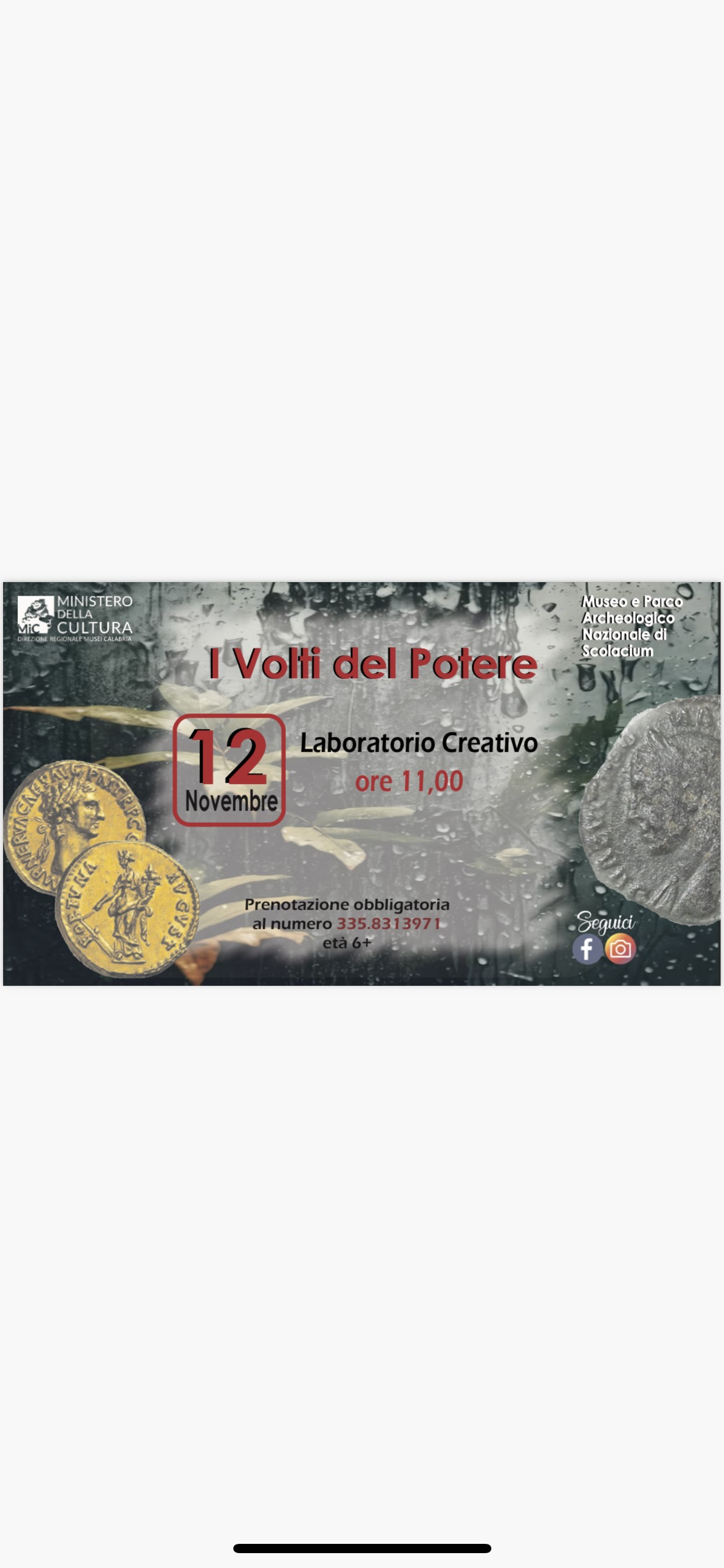 'I Volti del Potere' - Laboratorio creativo a Scolacium